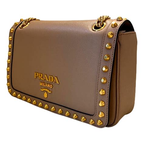 prada shoulder bag pattina studded beige|Prada Pattina Glace Calf Leather Cammeo Beige Pattina .